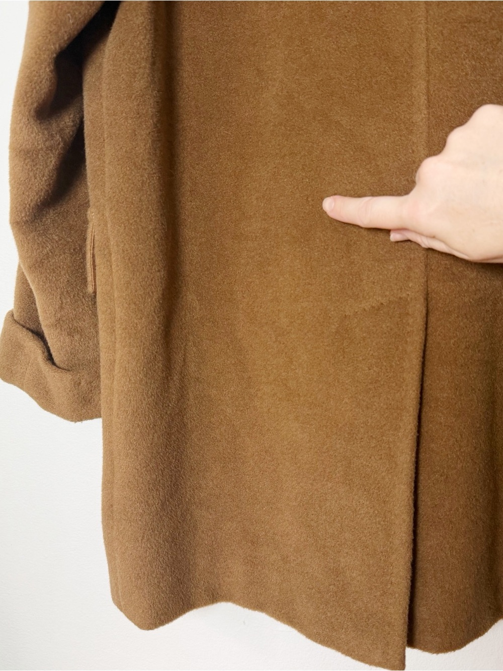 Max Mara Vintage 90s Camel Wool Cashmere Short Coat - White Tag Made in Italy - Picture 11 of 11